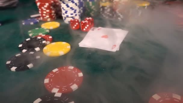 Juegos Cartas Poker Dices Chips Toolswinning Games Que Tiene Muchos — Vídeos de Stock