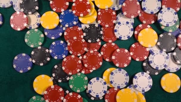 Glücksspiel Pokerkarten Würfel Und Chips Toolswinning Spiele Die Viele Risiken — Stockvideo