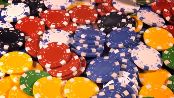 Gambling Poker Cards Dices Chips Toolswinning Games Which Has Lots — Stock Video