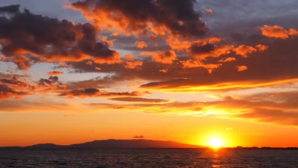 Sunset Heavenly Clouds Sea — Stock Video