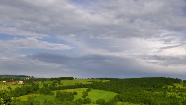Landschaft Grünes Feld Und Wolken Zeitraffer — Stockvideo