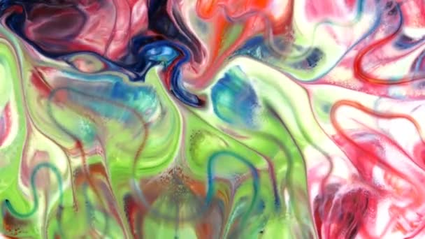 Абстрактное Цветовое Движение Живописи — стоковое видео