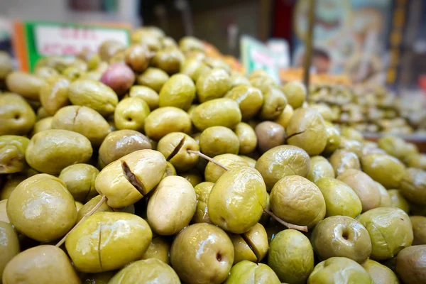 Läcker utsikt över vegetabiliska Olive Food — Stockfoto