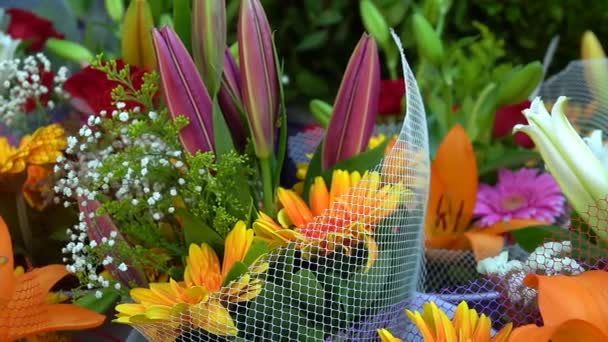 Düğün Veya Özel Gün Çiçekler Bouget Bileşimi — Stok video