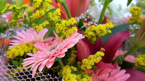 Wedding Special Days Bouget Composition Flowers — Stock Video