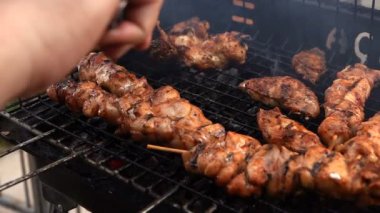 Kömür Yangın Barbekü Et Pişirme