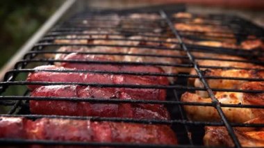 Kömür Yangın Barbekü Et Pişirme