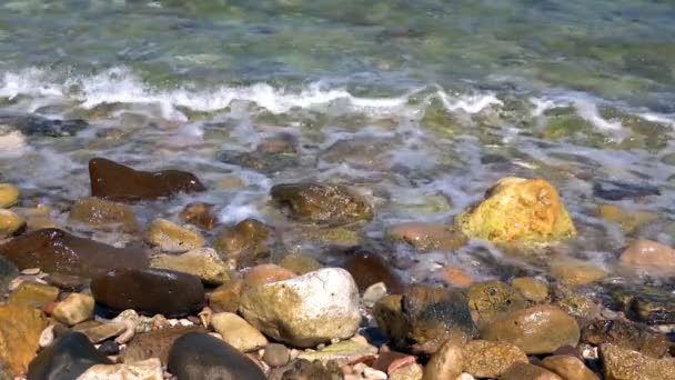 海边波浪和岩石 — 图库视频影像