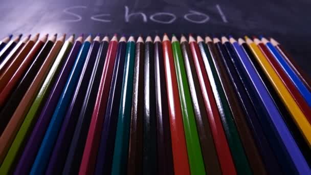 Ferramentas Educação Escolar Lápis Coloridos — Vídeo de Stock