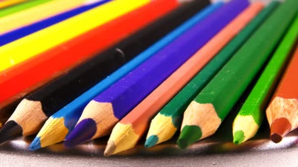 Herramientas Educación Escolar Lápices Colores — Vídeos de Stock