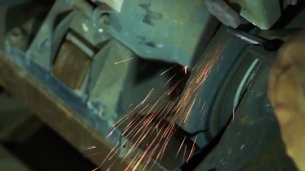 Working Grinding Sparks — Stock Video