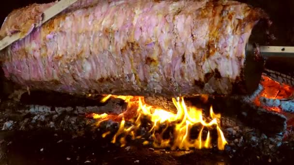 Мясо Донер Традиционном Турецком Ресторане — стоковое видео