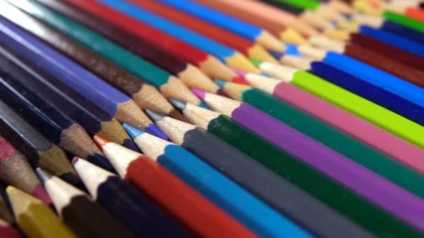 Sprzęt Szkolny Kolorowe Ołówki — Wideo stockowe