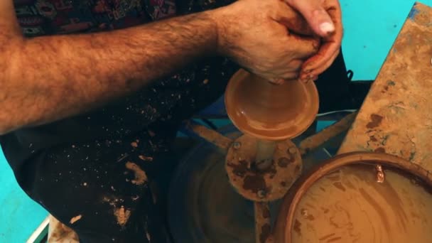 Argila Pot Workshop Cerâmica — Vídeo de Stock