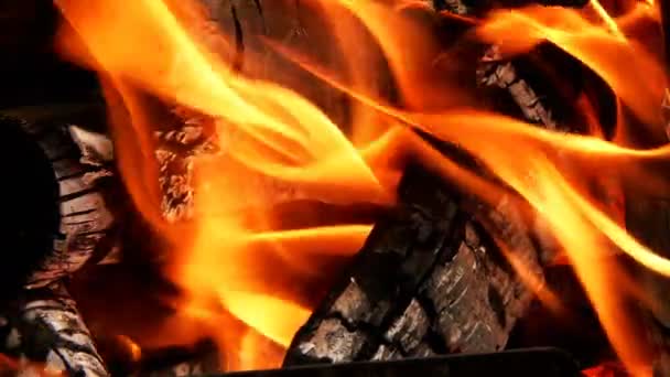 Drewniane Płomienie Dym — Wideo stockowe