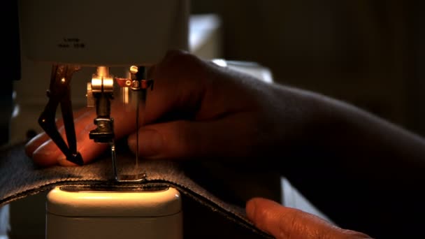 Sewing Machine Yellow Light — Stock Video