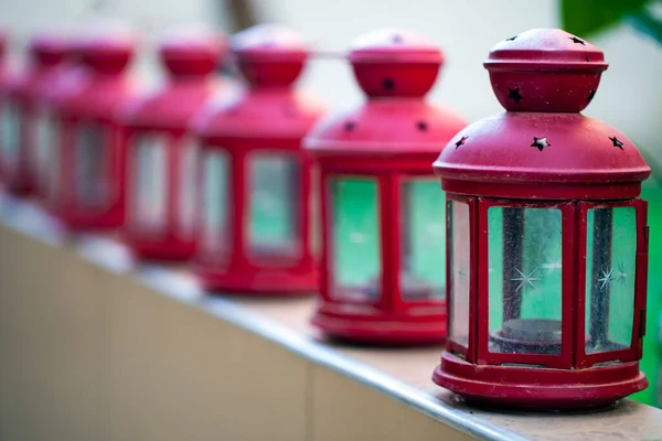 Dekorative Wiederkehrende Nachtlampen Blitz Mit Kerze Foto — Stockfoto