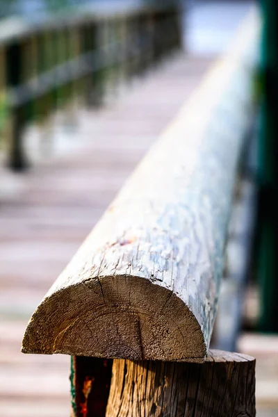 Ruční Konstrukce Dřevěného Mostu Pro Přechod — Stock fotografie