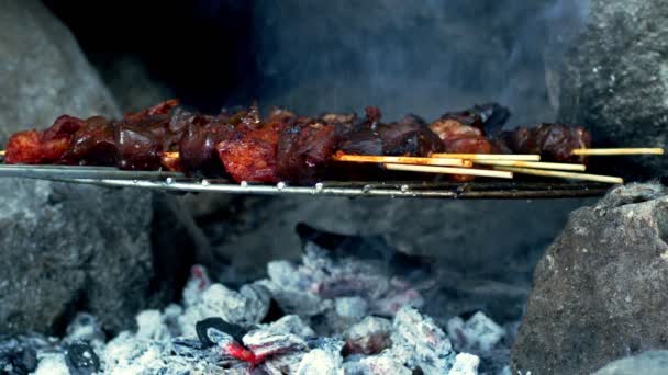 Fegato Agnello Crudo Barbecue — Video Stock