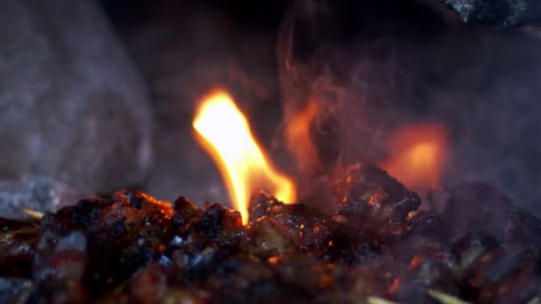 Fegato Agnello Crudo Barbecue — Video Stock