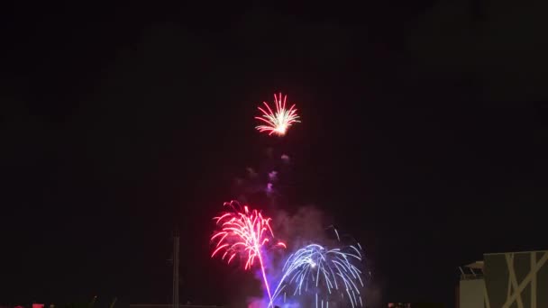 Včasná Ukázka Ohňostroje Července Noumee Nové Kaledonii — Stock video