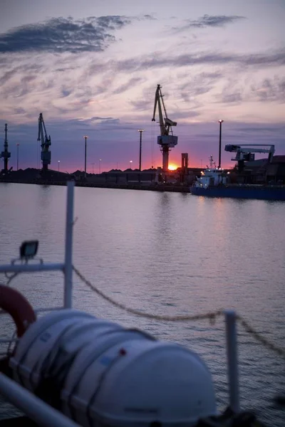 Matahari Terbenam Finlandia Sebagian Besar Pelabuhan Malam Putih Laut Bothnia — Stok Foto
