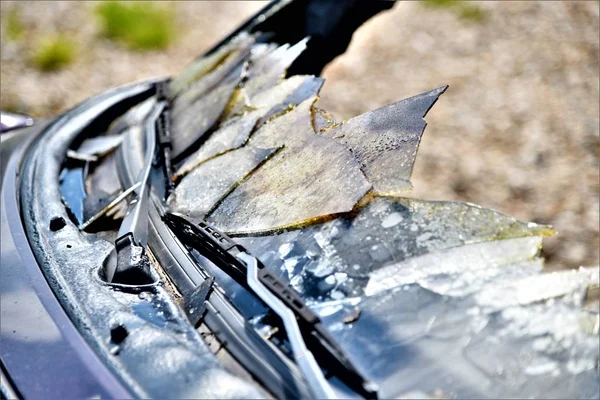 Autowrak Een Geassisteerd Vuur — Stockfoto