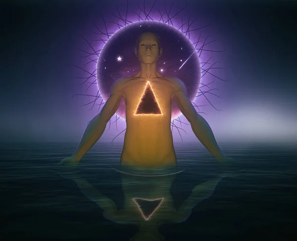 Psychedelische Shamanic Spirituele Reis Concept Grote Achtergrondafbeelding Voor Abstracte Doeleinden Stockfoto