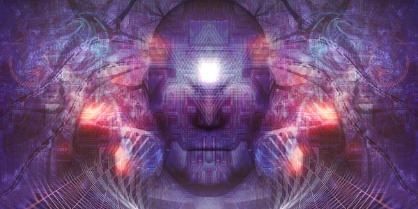 Tech Psychedelic Dark Art Concept Una Gran Imagen Fondo Para — Foto de Stock