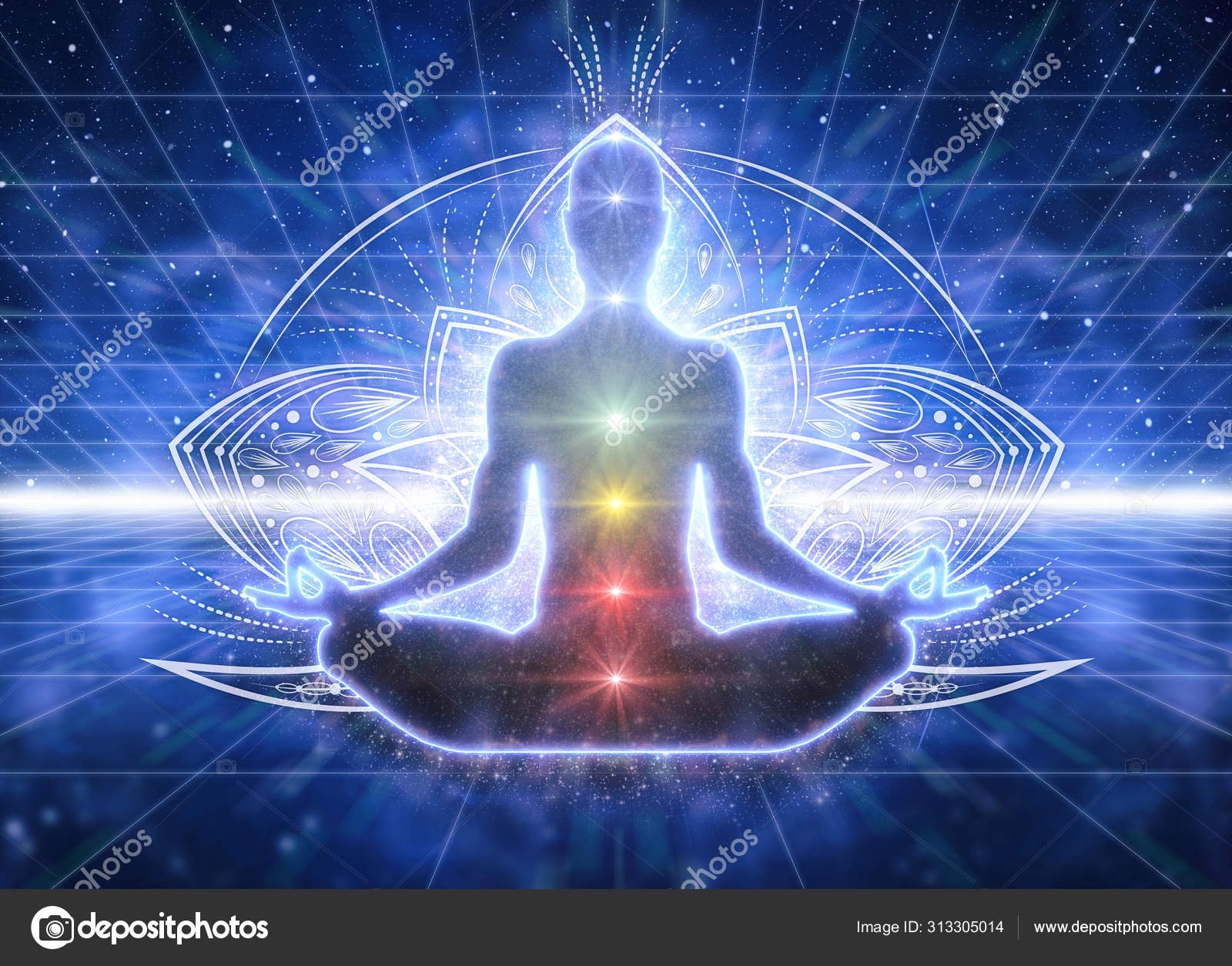 Meditation Abstract Spiritualism Yoga Concept Great Background Image Any  Spiritual Stock Photo by ©Activedia 313305014