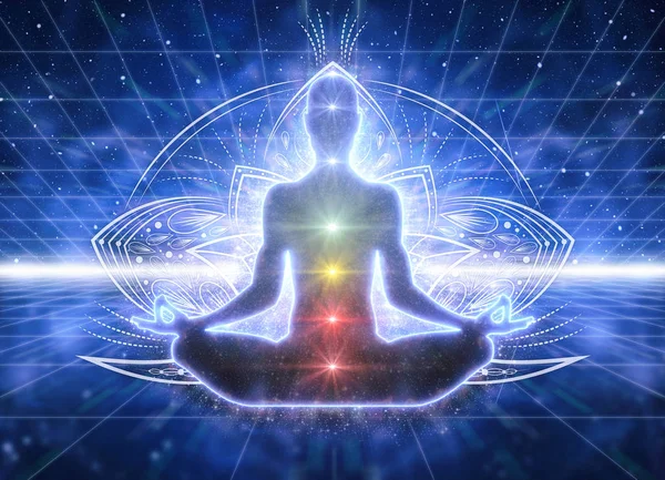 Meditatie Abstracte Spiritualisme Yoga Concept Grote Achtergrondafbeelding Voor Spirituele Doeleinden Rechtenvrije Stockafbeeldingen