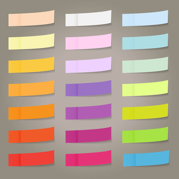 vector collection of colored sticky papers for notes