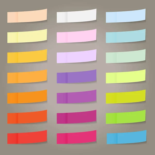 Vector collection of colored sticky papers for notes — Stock Vector