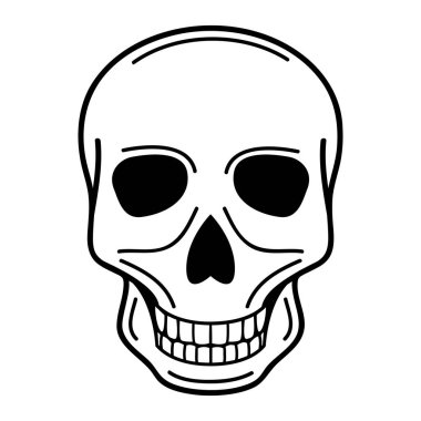 insan kafatası izole arka plan üzerinde vektör çizim