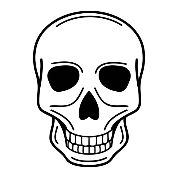 Vector illustration of human skull on isolated background — Stock Vector
