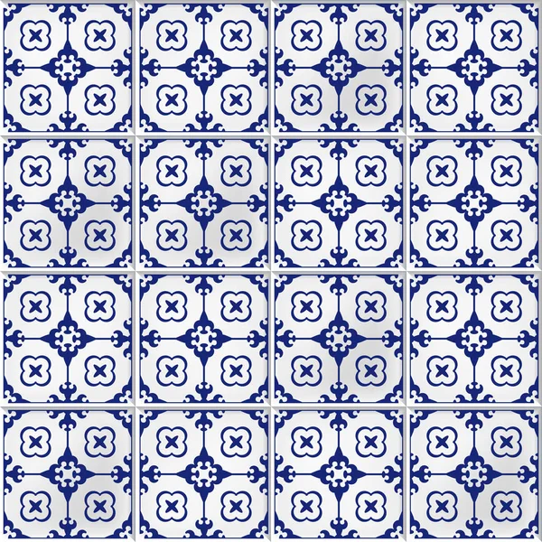 Vector de fondo sin costuras con azulejos de mosaico oriental — Vector de stock