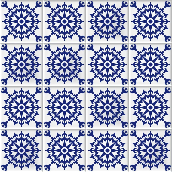 Vector de fondo sin costuras con azulejos de mosaico oriental — Vector de stock