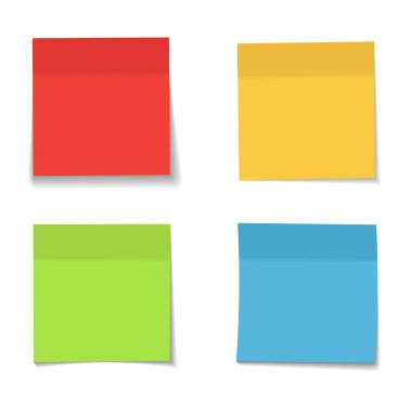 renkli gerçekçi kağıt Not sayfaları topluluğu vektör