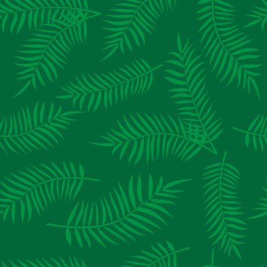 yeşil palmiye yaprakları ile sorunsuz arka plan vektör çizim