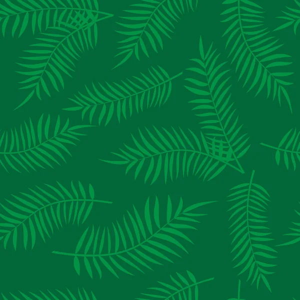 yeşil palmiye yaprakları ile sorunsuz arka plan vektör çizim