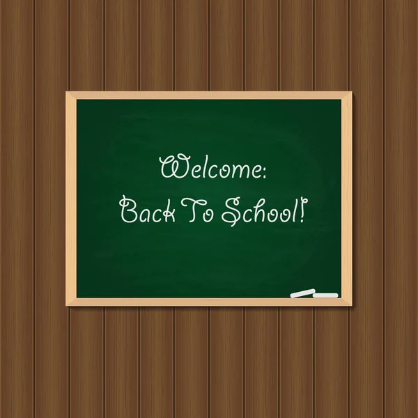 学校に戻る緑の黒板のベクトル イラスト — ストックベクタ