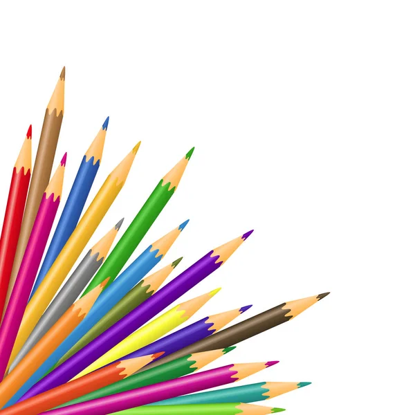 Illustration vectorielle de crayons de couleur sur fond blanc — Image vectorielle