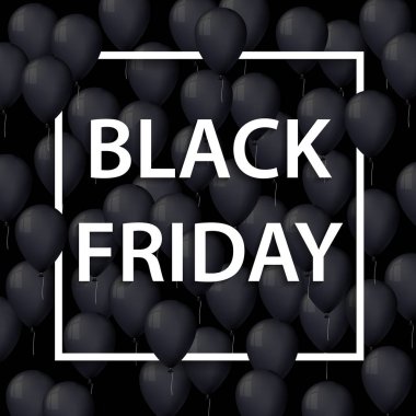 siyah Cuma satış için beyaz çerçeve vektör çizim