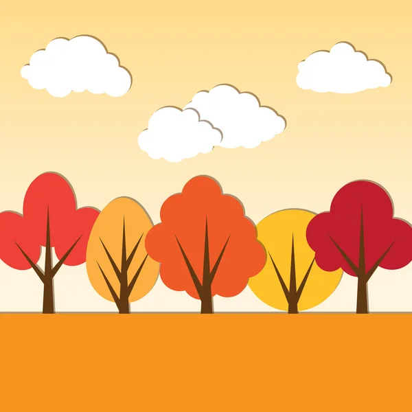 Vector otoño papel apliques paisaje — Archivo Imágenes Vectoriales