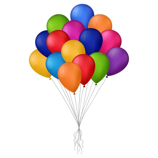 Ilustração vetorial de balões coloridos sobre fundo branco — Vetor de Stock