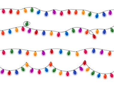 Beyaz arka plan üzerinde gerçekçi fener çelenk vektör toplama