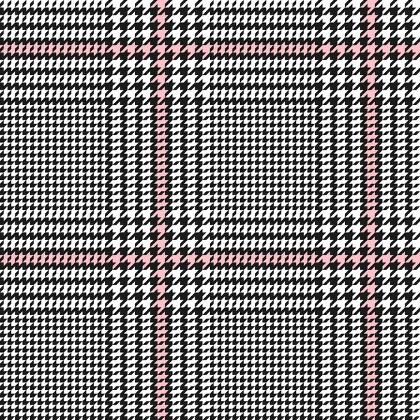 Vector houndstooth seamless black and white pattern — Stock Vector