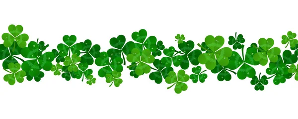 Shamrock kertas vektor hijau pada latar belakang putih - Stok Vektor