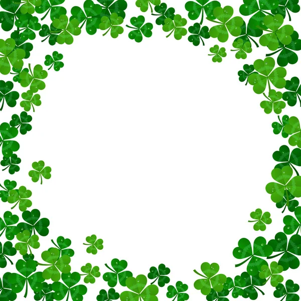Saint Patrick's day vektor ram med gröna shamrock — Stock vektor