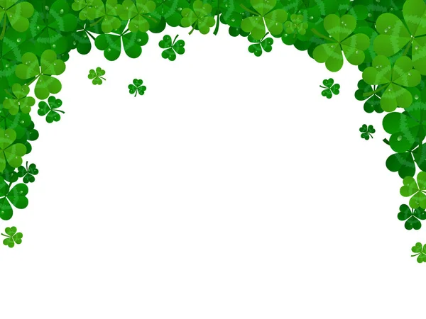 Marco vectorial del día de San Patricio con trébol verde — Vector de stock